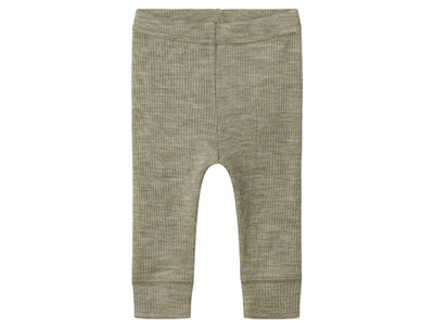 Name It leggings i dried sage merinould med ribmønster set forfra