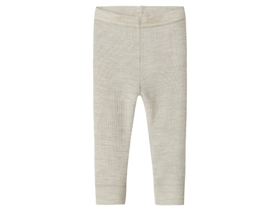 Name It leggings i nacreous cloud merinould med ribmønster set forfra