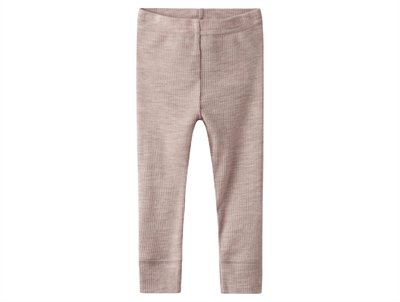Name It leggings i shadow gray merinould med ribmønster set forfra