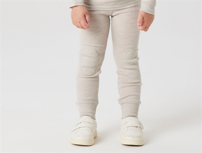 Name It leggings i nacreous cloud lys grå nuance i merinould med ribmønster på barn