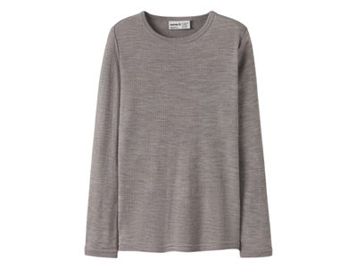 Name It merinould bluse i gråbrun nuance