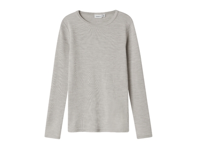 Name It t-shirt nacreous cloud i merinould med rib mønster set forfra