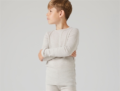 Name It t-shirt nacreous cloud i merinould med rib mønster på barn