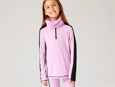 Name It merinould bluse i rosa nuance med sorte detaljer
