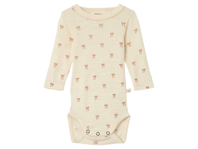 Lil\' Atelier body turtledove melange i uld modal med print