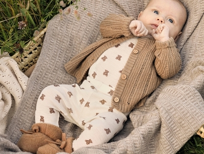 Lil\' Atelier leggings i turtledove melange uld modal til baby