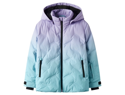 Front af lilla Name It skijakke til piger