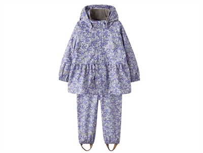 Name It regnsæt lavender med blomsterprint