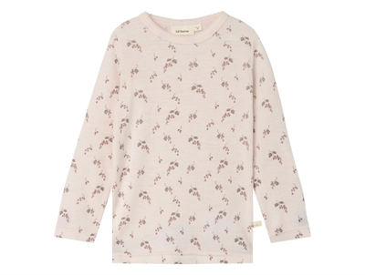 Lil' Atelier bluse morganite berry i merinould med print