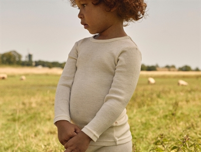 Lil' Atelier bluse i turtledove melange uld modal til børn