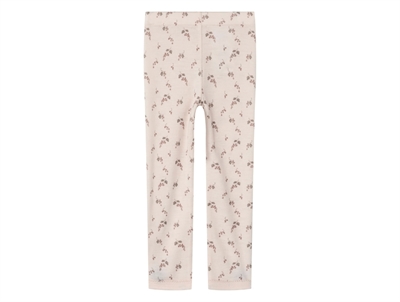 Lil' Atelier leggings morganite berry i merinould med bærprint