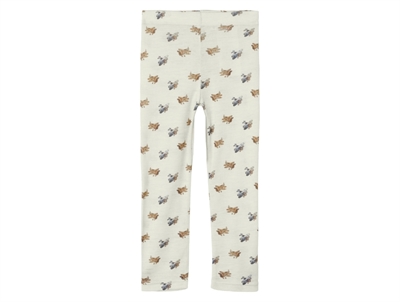Lil' Atelier leggings turtledove melange i uld modal med flyprint
