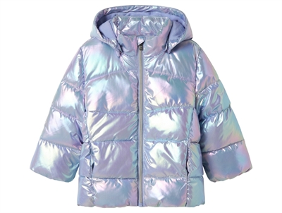 Name It pufferjakke violet med aftagelig hætte forside