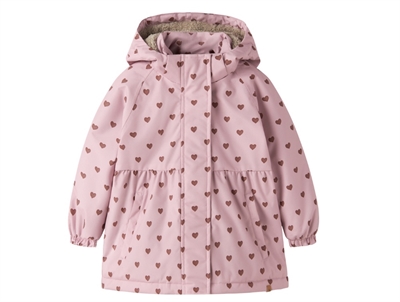 Lil' Atelier vinterjakke zephyr hearts med hjerteprint