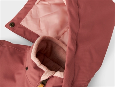 Lil\' Atelier flyverdragt i rosa withered rose med blødt fleecefor i hætten