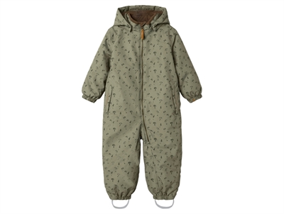 Lil\' Atelier flyverdragt i brun overland trek med svampeprint og hætte