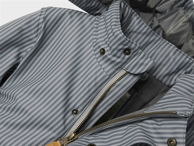 Lil\' Atelier regnsæt grey med striber og fleecefor lynlås detalje