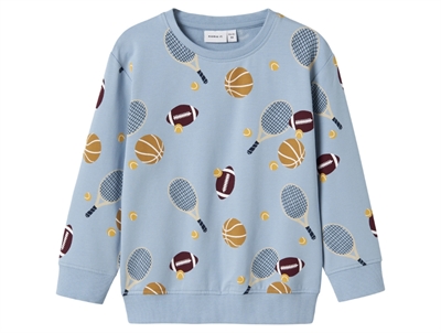 name it sweatshirt i lyseblå nuance med sportsprint