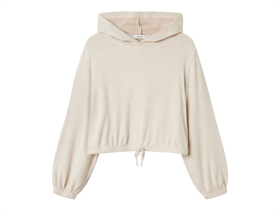 Name It hoodie i beige melange med kort pasform