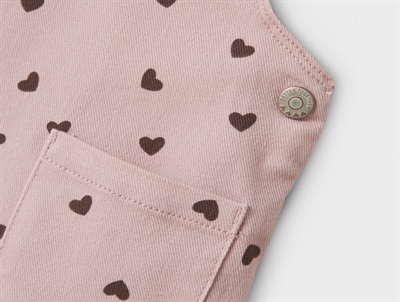 name it spencerkjole i rosa nuance med brunt hjerteprint