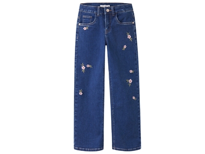 Name It jeans mørkeblå med blomsterbroderi