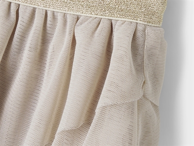 Name It nederdel i beige nuance med lag af tyl og glimmerelastik i taljen