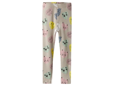 Name It Pokémon leggings i råhvid nuance med farverigt print
