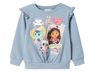 name it gabbys dollhouse sweatshirt i lyseblå nuance med katteprint