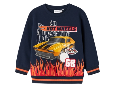 Sweatshirt navy med Hot Wheels print fra Name It