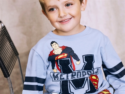 name it superman sweatshirt i lyseblå nuance med print