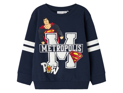 name it superman sweatshirt i mørkeblå nuance med print