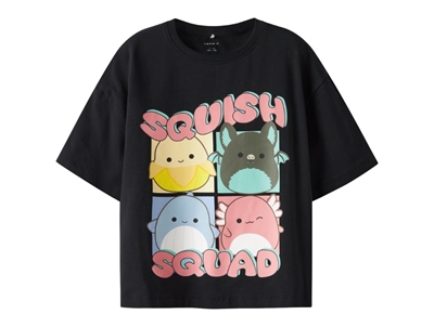 Name It t-shirt i sort nuance med Squish Squad print