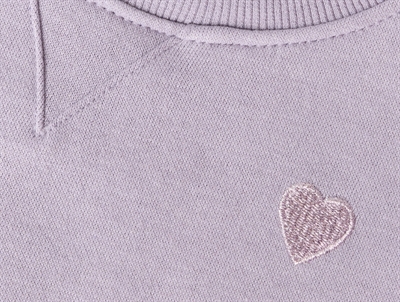 Name It sweatshirt lavender gray med hjertebroderi