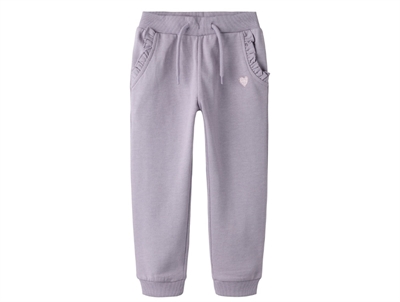 Name It sweatpants lavender gray med flæser