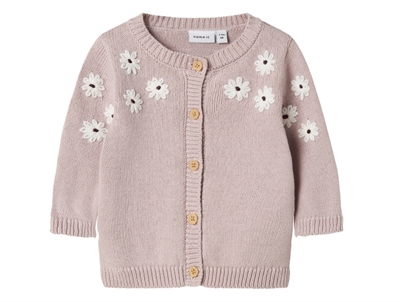 Name It cardigan burnished lilac med blomsterbroderi