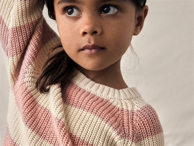 Lil' Atelier striktrøje turtledove med rosa striber