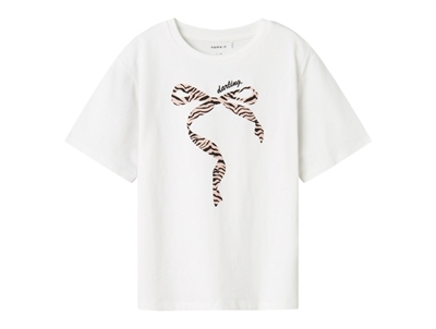 Name It top i hvid nuance med zebra sløjfe print
