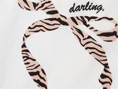 Name It top detalje af zebra sløjfe print i hvid nuance