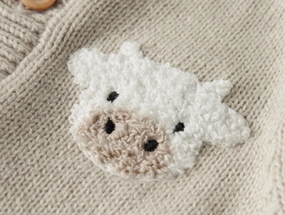 Detalje af Name It cardigan peyote melange med dyremotiv