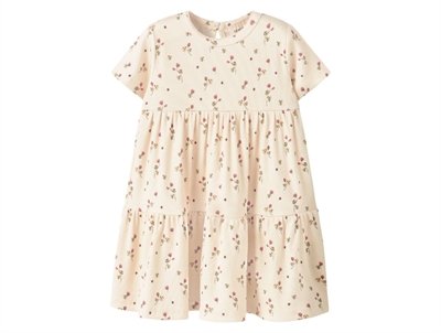 Lil' Atelier kjole i råhvid nuance med blomsterprint