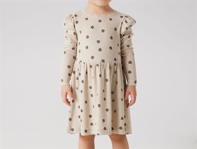 Name It kjole peyote med blomsterprint og blondekant