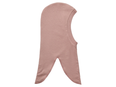 Name It balaklava i woodrose ribstrik set fra modsatte side