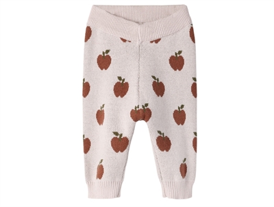 Lil\' Atelier strikbukser hushed violet med æbleprint