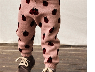 Lil' Atelier bukser i rosa nuance med mariehøneprint