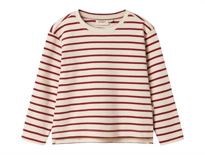 Lil' Atelier bluse i råhvid nuance med røde striber