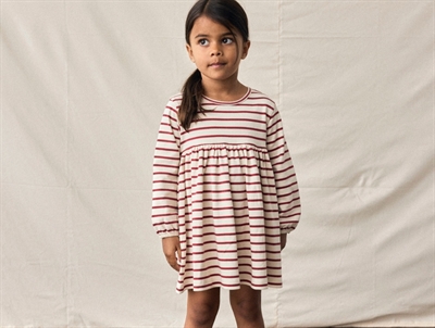 Lil\' Atelier kjole turtledove med røde striber