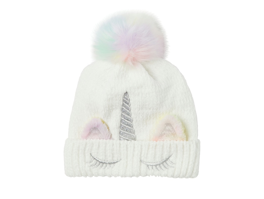 Name It Hue Hvid Med Enhjørning Og Pompon - Str. 50-52cm billede