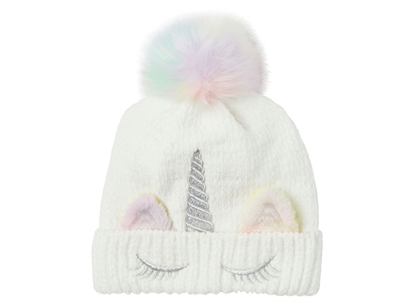 Name It hue hvid med enhjørning og pompon