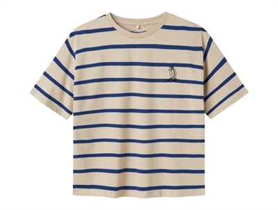 Name It t shirt i beige med blå striber