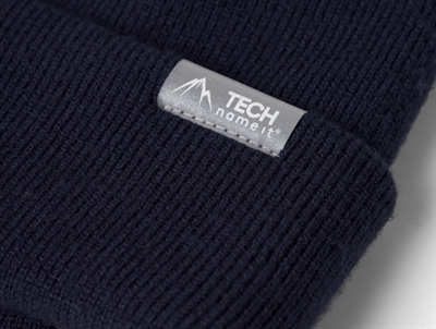 Name It beanie dark sapphire med refleksdetalje